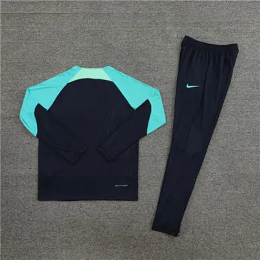 player version 23-24 Bar navy blue with lake blue half zipper training tracksuit size S-2XL