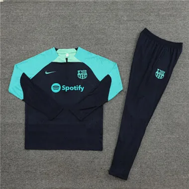 player version 23-24 Bar navy blue with lake blue half zipper training tracksuit size S-2XL