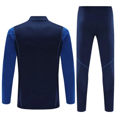 23-24 Manud navy blue with blue half zipper training tracksuit size S-2XL
