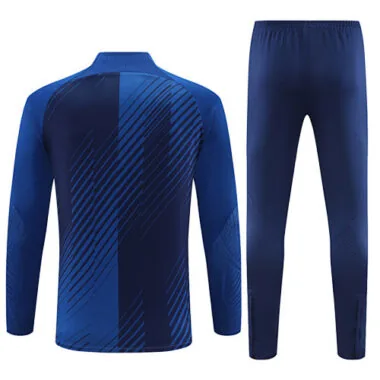 23-24 Bar color blue half zipper sweater tracksuit size S-2XL