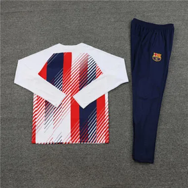 23-24 Bar white with red and blue half zipper sweater tracksuit size S-2XL