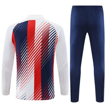 23-24 Bar white with red and blue half zipper sweater tracksuit size S-2XL