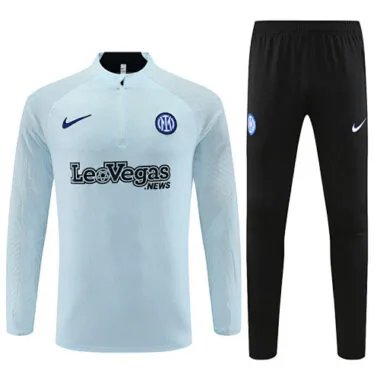 player version 23-24 Inter light blue half zipper sweater tracksuit size S-2XL