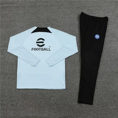 player version 23-24 Inter light blue half zipper sweater tracksuit size S-2XL