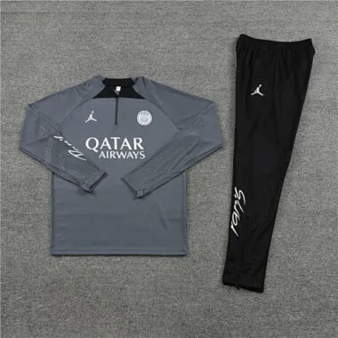 fans version 23-24 PS G dark gray half zipper sweater tracksuit size S-2XL