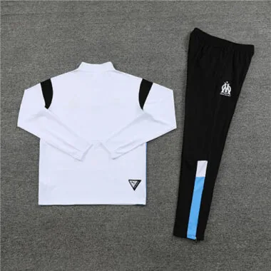 23-24 Marseille white with black and blue half zipper sweater tracksuit size S-2XL