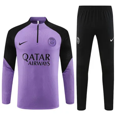 Player version 23-24 PS G purple with black half zipper sweater tracksuit size S-2XL