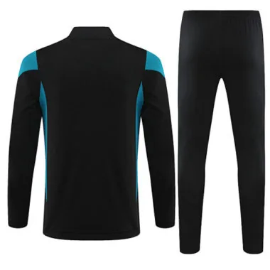 23-24 Germany black with blue half zipper sweater tracksuit size S-2XL