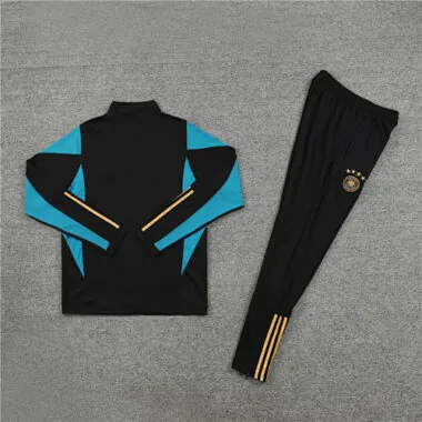 23-24 Germany black with blue half zipper sweater tracksuit size S-2XL