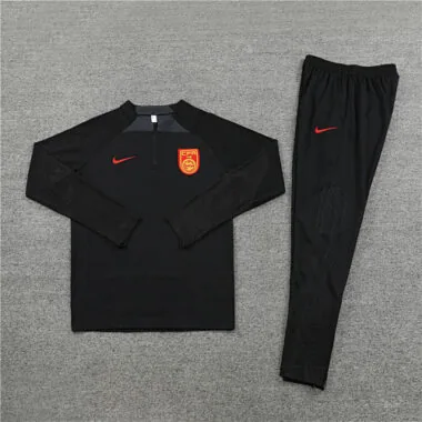 23-24 China black half zipper sweater tracksuit size S-2XL
