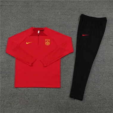 23-24 China red half zipper sweater tracksuit size S-2XL