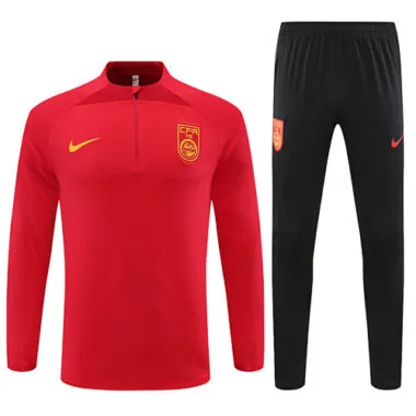 23-24 China red half zipper sweater tracksuit size S-2XL