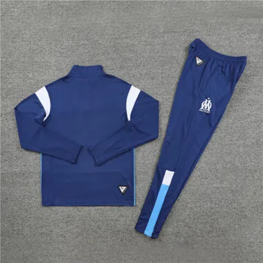 23-24 Marseille navy blue with white and blue half zipper sweater tracksuit size S-2XL