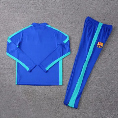 23-24 Bar color blue with lake blue stripe half zipper sweater tracksuit size S-2XL