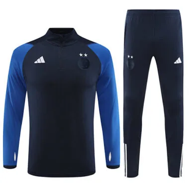 23-24 Algeria navy blue with blue stripe half zipper sweater tracksuit size S-2XL