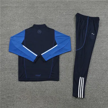 23-24 Algeria navy blue with blue stripe half zipper sweater tracksuit size S-2XL