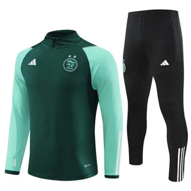 23-24 Algeria green stripe half zipper sweater tracksuit size S-2XL