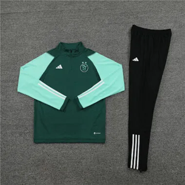 23-24 Algeria green stripe half zipper sweater tracksuit size S-2XL