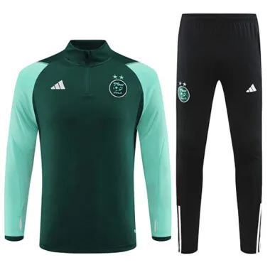 23-24 Algeria green stripe half zipper sweater tracksuit size S-2XL