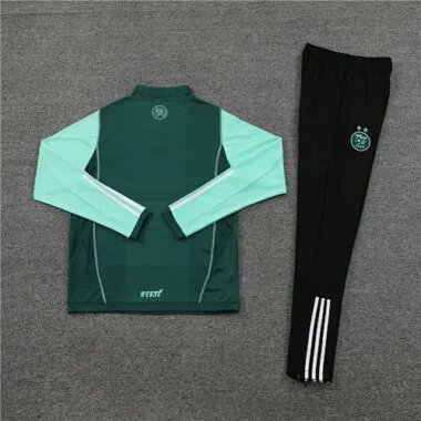 23-24 Algeria green stripe half zipper sweater tracksuit size S-2XL