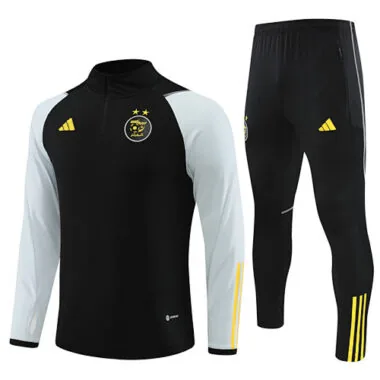 23-24 Algeria black with white half zipper sweater tracksuit size S-2XL