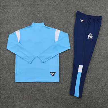 23-24 Marseille light blue with navy blue half zipper sweater tracksuit size S-2XL