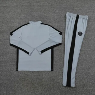 23-24 PS G gray with black stripe half zipper sweater tracksuit size S-2XL