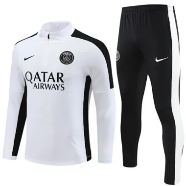23-24 PS G white with black stripe half zipper sweater tracksuit size S-2XL