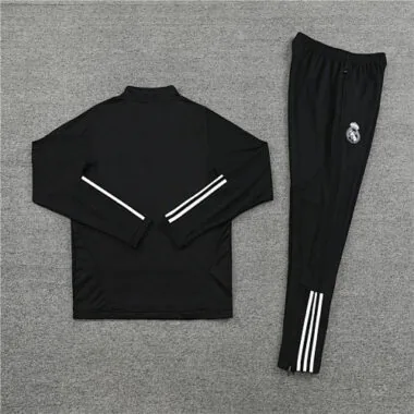 23-24 Real Madrid black with white stripe half zipper sweater tracksuit size S-2XL