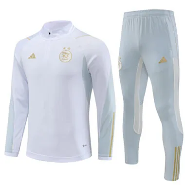 23-24 Algeria white with gray half zipper sweater tracksuit size S-2XL