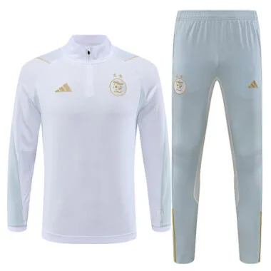23-24 Algeria white with gray half zipper sweater tracksuit size S-2XL