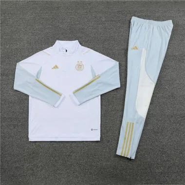 23-24 Algeria white with gray half zipper sweater tracksuit size S-2XL