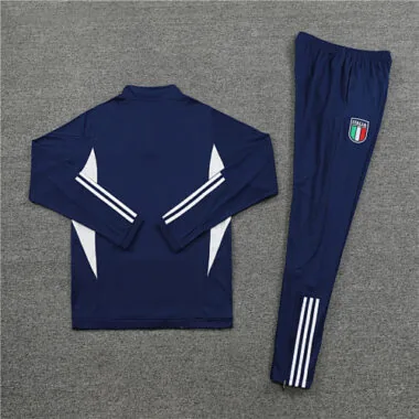 23-24 Italy navy blue with white half zipper sweater tracksuit size S-2XL