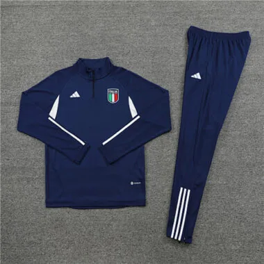 23-24 Italy navy blue with white half zipper sweater tracksuit size S-2XL