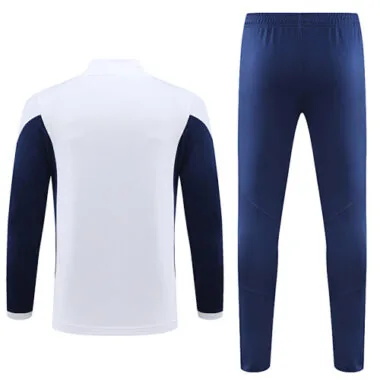 23-24 Italy white with blue half zipper sweater tracksuit size S-2XL