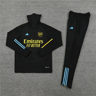 23-24 Arsenal black high collar sweater tracksuit size S-2XL