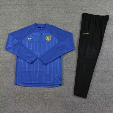 23-24 Inter blue half zipper sweater tracksuit size S-2XL