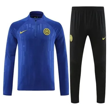 23-24 Inter blue half zipper sweater tracksuit size S-2XL