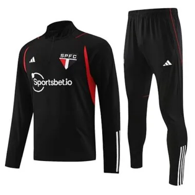 23-24 Sao Paulo black half zipper sweater tracksuit size S-2XL