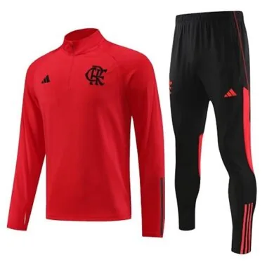 23-24 Flamengo red half zipper sweater tracksuit size S-2XL