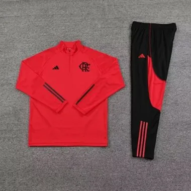 23-24 Flamengo red half zipper sweater tracksuit size S-2XL