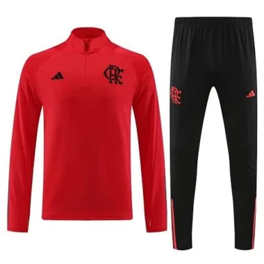 23-24 Flamengo red half zipper sweater tracksuit size S-2XL