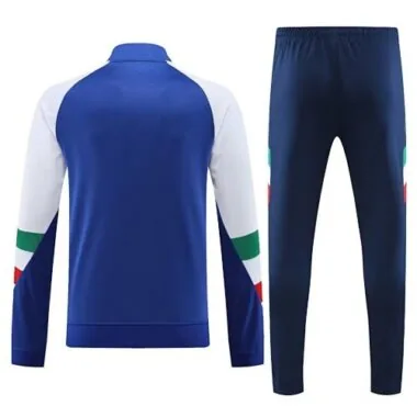 23-24 Italy blue with white half zipper sweater tracksuit size S-2XL