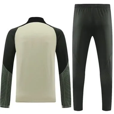 23-24 Bar Khaki with green half zipper sweater tracksuit size S-2XL