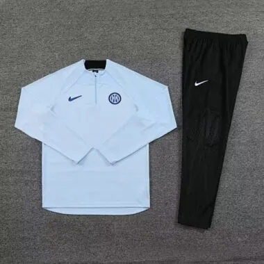 23-24 Inter light blue half zipper sweater tracksuit size S-2XL