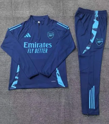 kids kit 24-25 Arsenal navy blue half zipper training tracksuit