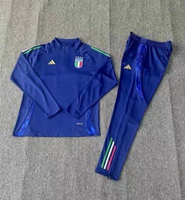 kids kit 24-25 Italy color blue half zipper training tracksuit