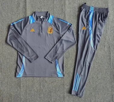 kids kit 24-25 Argentina dark gray half zipper training tracksuit