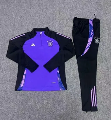 kids kit 24-25 Germany purple with black half zipper training tracksuit