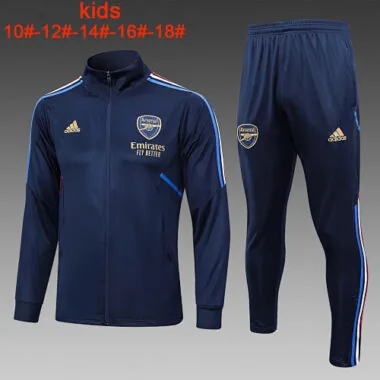 E722# kids kit 23-24 Arsenal navy blue soccer jacket tracksuit